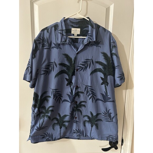 Lucky Brand Men’s XL Blue Hawaiian Shirt Saturday Stretch Beach Button - Picture 2 of 6